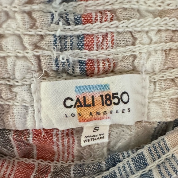 Cali 1850 Printed Linen Pull On Pants - Multi Stripe, size Small - Picture 3 of 8